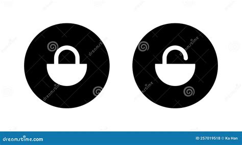 Padlock Button Icon Illustrated In Vector On White Background Stock