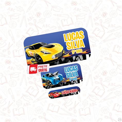 Etiqueta Escolar Hot Wheels Unidades Elo