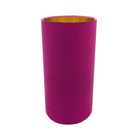 Fuchsia Bright Pink Velvet Tall Drum Lampshade Lampshade Barn