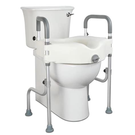 Raised Toilet Seat Elevated Toilet Riser With Height Adjustable Legs