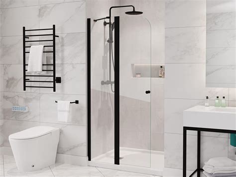 Sunny Shower Bi Fold Frameless Shower Doors In Black 32 In W X 72 In