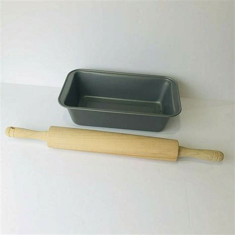 Farberware Classic Moisture Resistant Natural Wood Rolling Pin And Pan