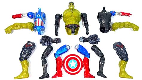 Merakit Mainan Captain America Vs Black Panther Vs Hulk Smash Vs Siren