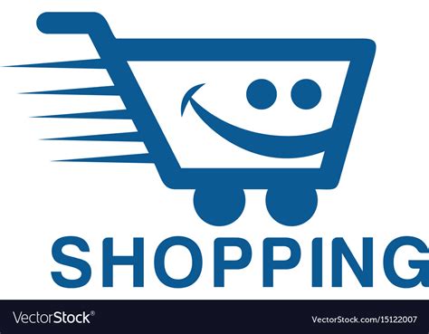 Smiling Shopping Cart Logo Design Royalty Free Vector Image