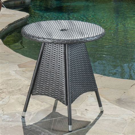 Corsica Wicker Round Patio Bistro Table