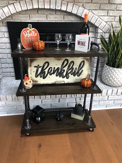 Industrial Bar Cart Industrial Beverage Cart Rolling Cart Coffee