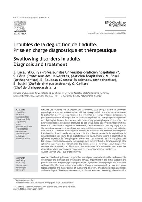 PDF Troubles de la déglutition de l adulte Prise en charge