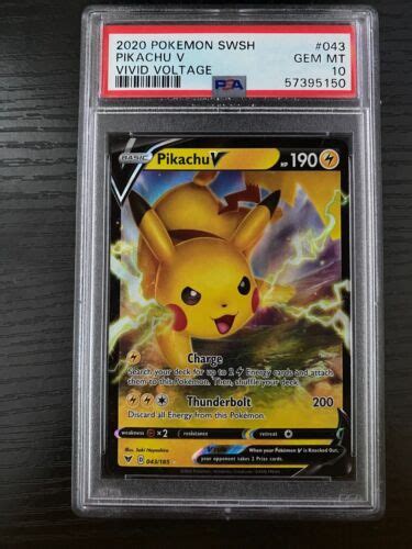 Pokemon Vivid Voltage Pikachu V Rare Psa Gem Mint Ebay