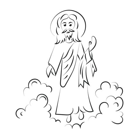 Happy Ascension Day Design With Jesus Christ In Heaven 23846145 Vector