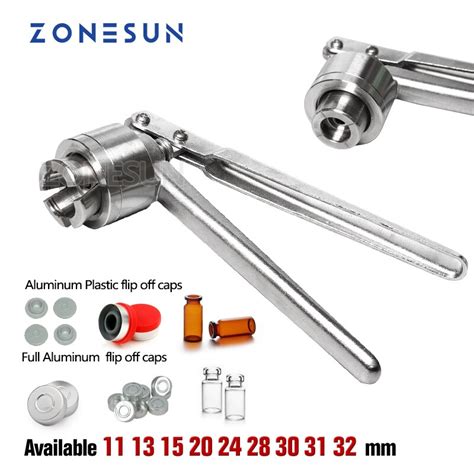 ZONESUN Handheld Vial Crimper Stainless Steel Flip Off Caps Hand