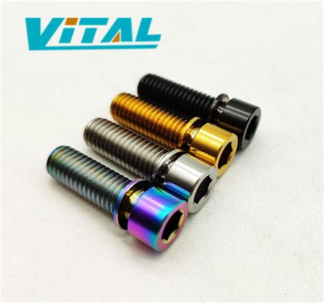 1pc 6pcs Vitaltitanium Grade 5 Titanium Bolt With Captured Washer M8 X