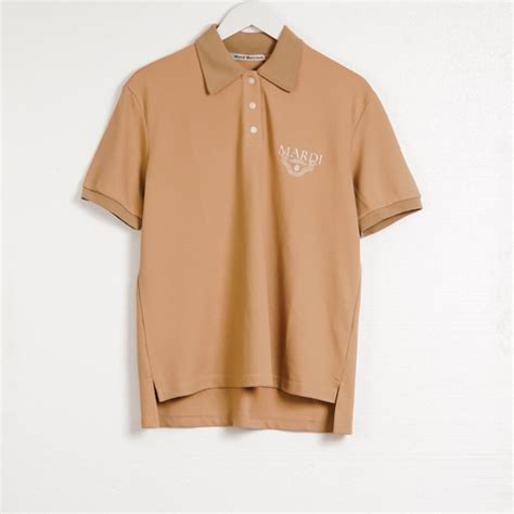 Kaos Mardi Badges Pocket White Beige Polo 53x63cm 100 Original