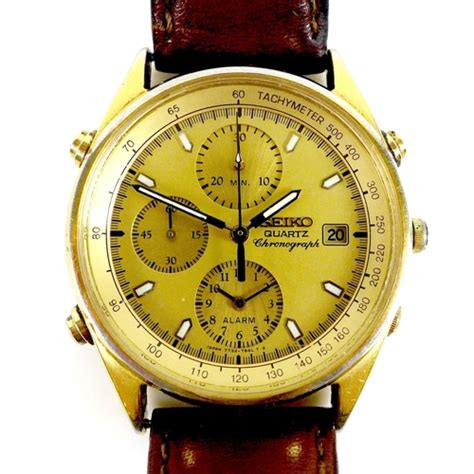 A Seiko Quartz Chronograph Gold Plated And Stainless Steel G Barnebys