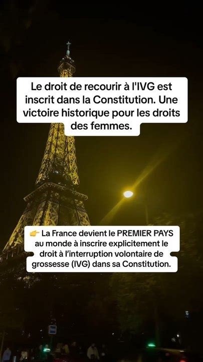 Le droit de recourir à l IVG est inscrit dans la Constitution Une