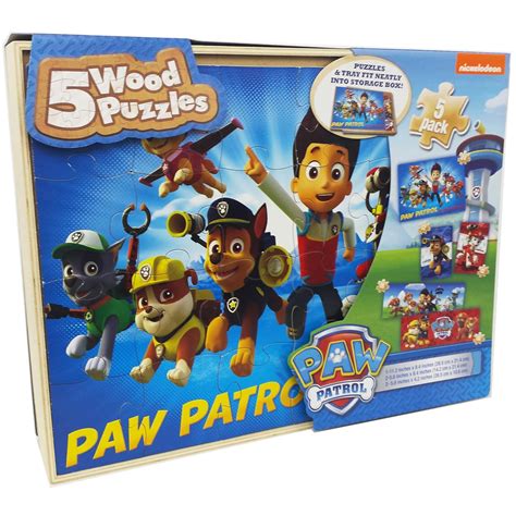 Paw Patrol 5 Wood Puzzles Assembly Toy Kids Gift Play Set Collection ...