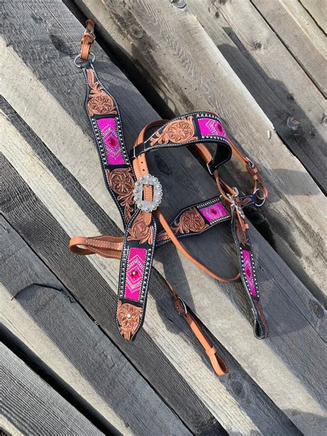 Custom Pink Horse Bridle Set Custom Beaded Handmade Western Etsy