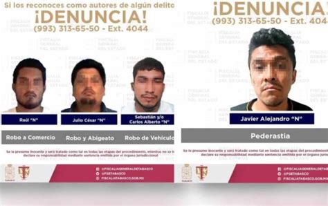 Fge Tabasco Detiene A 5 Sujetos Por Lesiones Robo Y Pederastia La