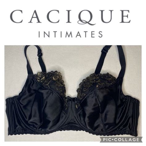 Cacique Beautiful Black Gold Unlined Bra Dd Gem