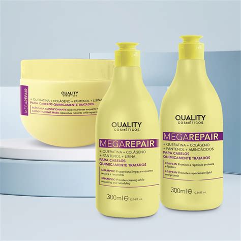 Kit para Cabelos Quimicamente Tratados Mega Repair Quality Cosméticos