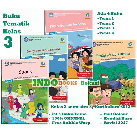 Jual Paket Buku Tematik Kelas 3 SD Semester 2 Tema 5678 REVISI 2018