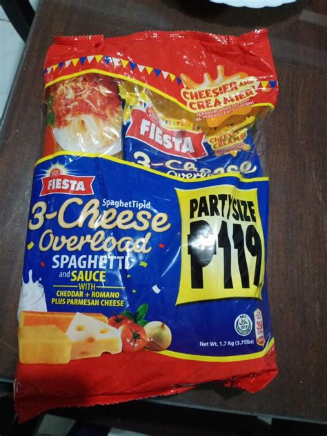 Fiesta P119 3cheese Spaghettipid Fiesta Spaghetti 800g And 3 Cheese Spaghetti Sauce 900g Food