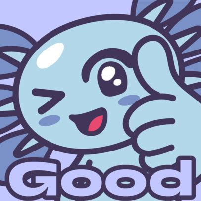 Placeit Twitch Emote Template Featuring A Cool Axolotl With A Winking Eye