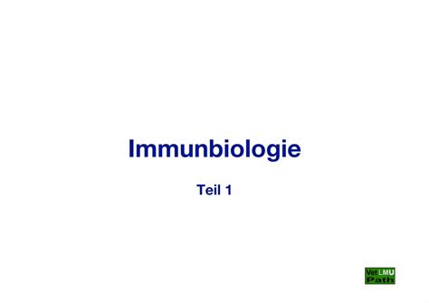 PDF Immunbiologie Teil 01 Internet Patho Vetmed Uni Muenchen De