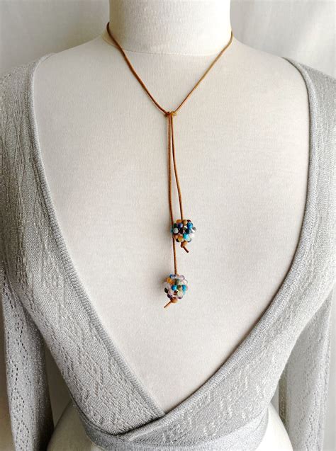 Multi Gemstone Bead Necklace Minimal Necklace Gemstone Etsy