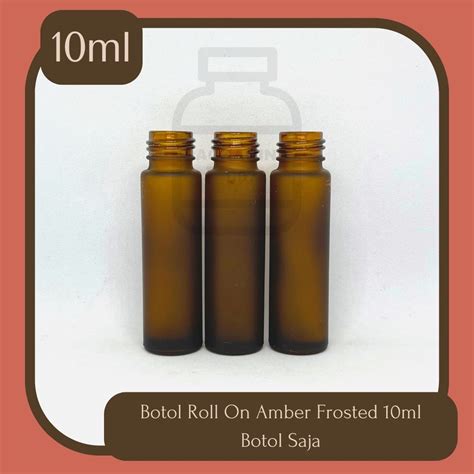 Jual Botol Roll On Amber Frosted 10ml Essential Oil Botol Isi Ulang