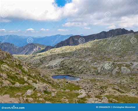 Tende Panoramic View Of Small Glacier Pond In The Mercantour National