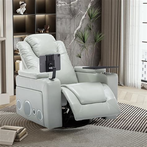 Amazon Merax 270 Degree Swivel PU Leather Power Recliner