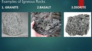 Igneous rocks, types, uses and their composition | PPT