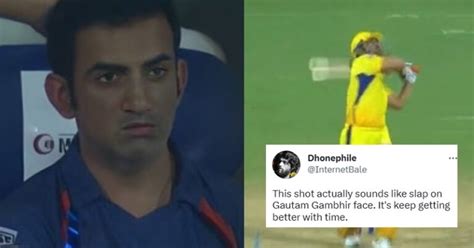Gautam Gambhirs Upset Look After 2 Consecutive Sixes Of Ms Dhoni Is A