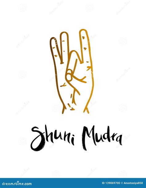 Shuni Mudra - Gesture in Yoga Fingers. Stock Illustration ...