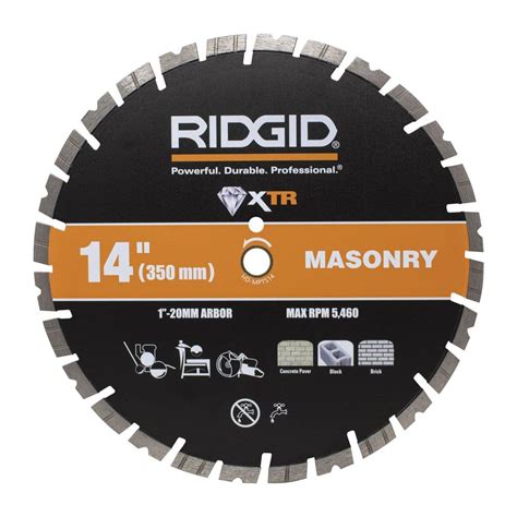 Ridgid In Masonry Diamond Blade Hd Mpts The Home Depot