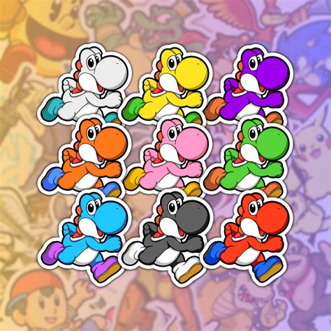 W Free T Yoshi Sticker Super Smash Bros Stickers Yoshi S Woolly World Super Smash Bros