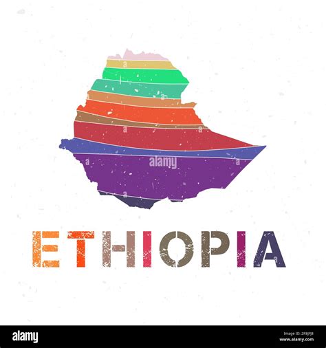 Ethiopia Map Design Shape Of The Country With Beautiful Geometric