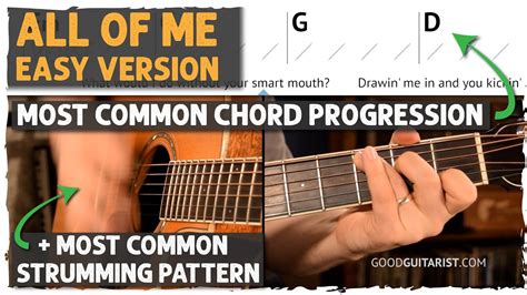 All Of Me Easy Strumming Version Uses Most Common Chord Progression And Strumming Pattern