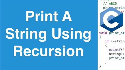 Print A String Using Recursion C Programming Example Youtube