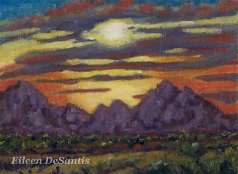 Original Tucson Mountains Sunset Painting Southwestern - Etsy