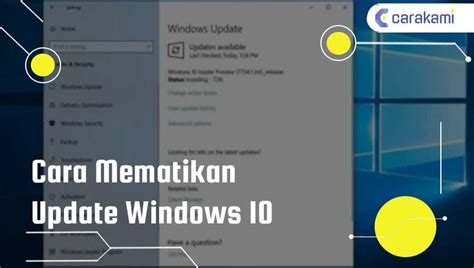 7 Cara Mematikan Update Windows 10 Terbaru