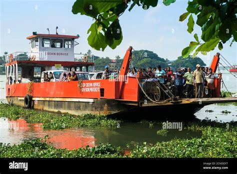 Arrival To The Kochi Waterfront Of The Busy Fort Cochin To Fort Vypin