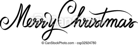 Merry Christmas Hand Lettering Handmade Calligraphy Vector CanStock