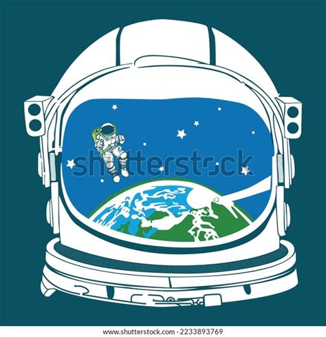 Astronaut Space Helmet Concept Earth Astronaut Stock Vector (Royalty ...