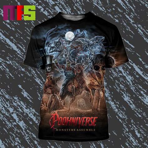 Poohniverse Monsters Assemble Unite In A Horror Team Up Movie 2025 All Over Print Shirt Masteez