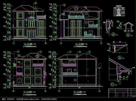 豪华私人别墅cad设计图纸下载红动网