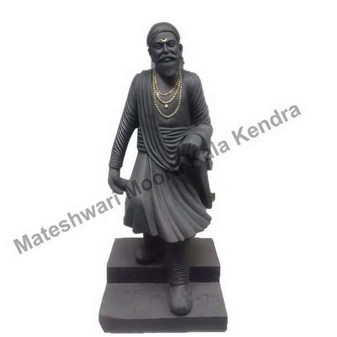 Black Marble Chhatrapati Shivaji Maharaj Statue For Worship 4 Feet At