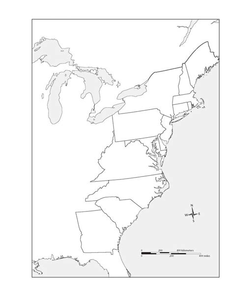 13 Colonies Map Outline