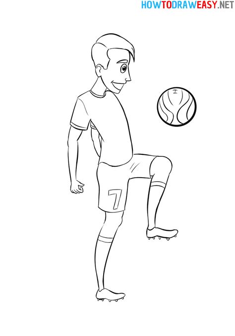 How to Draw a Soccer Player Easy - How to Draw Easy