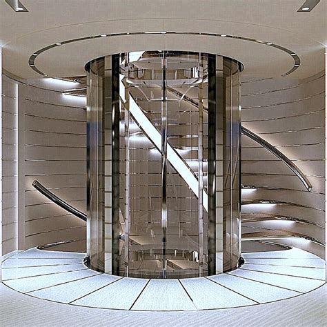 High End Customized Panoramic Lift Residential Circular Glass Villa